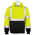 Erb Safety Sweatshirt, Fleece, Pullover, Class 3, W376B, Hi-Viz Lime, 6X 61563